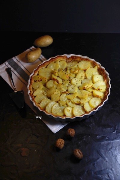 tarte aux pommes de terre noix et magret séché